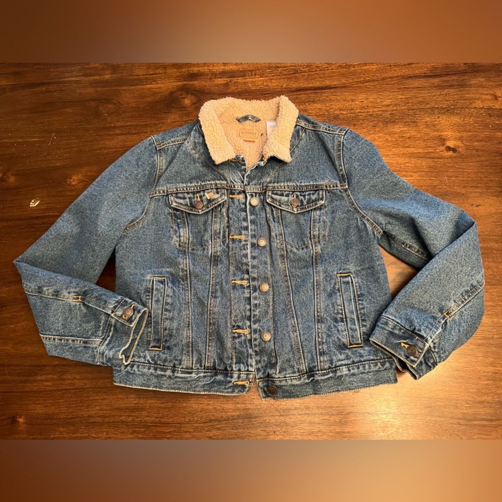 C.E. Schmidt Workwear Jacket womens large Blue Denim Insulated Coat